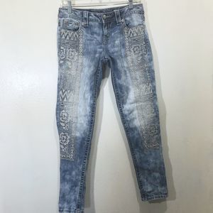 Miss Me Womens Embroidered Side Panel Skinny Jeans